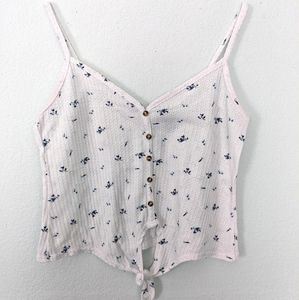 Rue21 Tie Hem Button Front Striped Cami Top XL